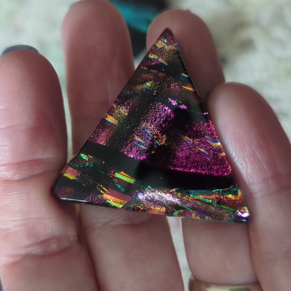 Fused, Dichroic, Fire Polish and Art Glass Pendants - Picture 7 of 12